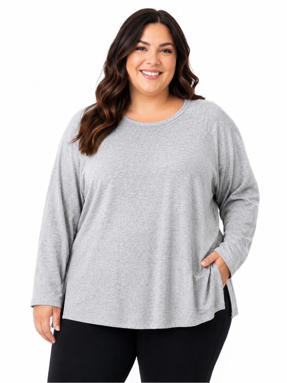 Forgotten Grace Long Sleeve Lounge Shirt Gray